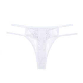 Girls Lace Pure Desire Double Belt Thin Strap Seamless Briefs (Option: White-S)
