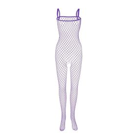 Men's Suspender Large Net High Elastic One Piece Socks (Color: purple)