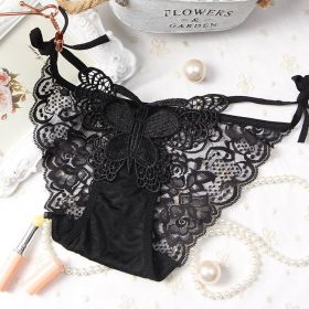 Cutout Sling Lace Low Waist Briefs (Option: Black-Average Size)