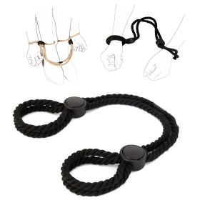 Adjustable Rope Handcuffs Fetish Hand Shackles Bdsm Binding Toys Sex Sm Restraints Exotic Sexy Bondage Slave Cuffs Adult Game (Color: BLACK)
