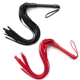 3Colors PU Leather Whip With Tassel Spanking Paddle Scattered Whip Knout Flirting Sex Toys For SM Adult Games Erotic Accessories (Color: BLACK)