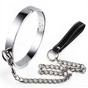 SM Metal Stainless Steel Neck Collar BDSM Sexy Leash Ring Chain Slave Bondage Toys Role Play Erotic Sex Toys For Women Men (Color: men)