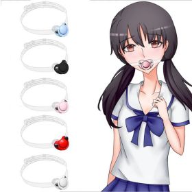 5 Colors Soft Safety Silicone Open Mouth Gag Ball Bdsm Bondage Slave Ball Gag Erotic Sex Toys for Female Couples Adult Sex Games (Color: BLACK)