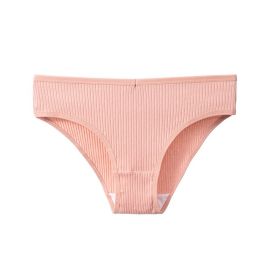 Women's Cotton Breathable Threaded Briefs (Option: Cameo Brown-L)