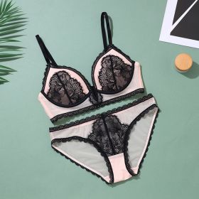 French Mesh Stitching Summer Underwear (Option: Black-XL)