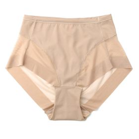 European And American Mid-waist Women's Briefs (Option: Skin Color-XXXL)