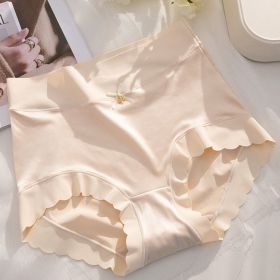 Satin Seamless Ice Silk Underwear (Option: Skin Color-XL)