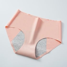 Front And Rear Anti-side Leakage Large Size Waist Protection Physiological Underwear (Option: Pink-XL)