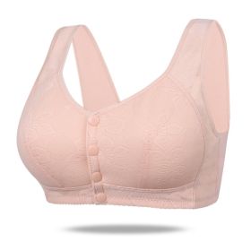 Women's Soft Cotton Bra Front Buckle Underwear Plus Size (Option: Cameo Brown-40 Yards)