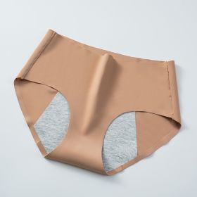 Front And Rear Anti-side Leakage Large Size Waist Protection Physiological Underwear (Option: Apricot-3XL)