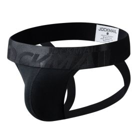 Sexy Double T-back Pure Cotton Sweat-absorbent Sexy Underwear (Option: 231 Black-XL)