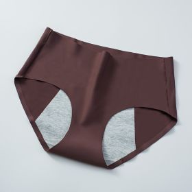 Front And Rear Anti-side Leakage Large Size Waist Protection Physiological Underwear (Option: Dark Brown-2XL)
