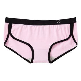 Cute Girl Pure Cotton Heart-shaped Seamless Briefs (Option: Pink-S)