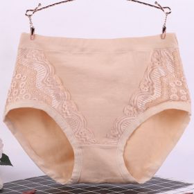 Women's Cotton Breathable Plus Size High Elastic Underwear (Option: Skin Color-4XL)