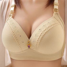 Women's Plus Size Push-up Accessories Chest Push-up Bra Without Steel Ring (Option: Skin Color-46or105)