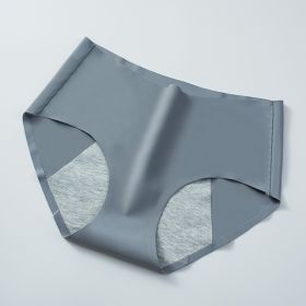 Front And Rear Anti-side Leakage Large Size Waist Protection Physiological Underwear (Option: Gray-XL)