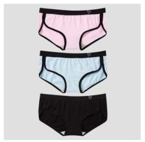 Cute Girl Pure Cotton Heart-shaped Seamless Briefs (Option: Black blue powder-M)