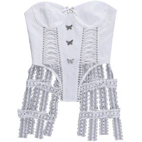 Sexy Slim Tube Top Corset (Option: White Bra-L)